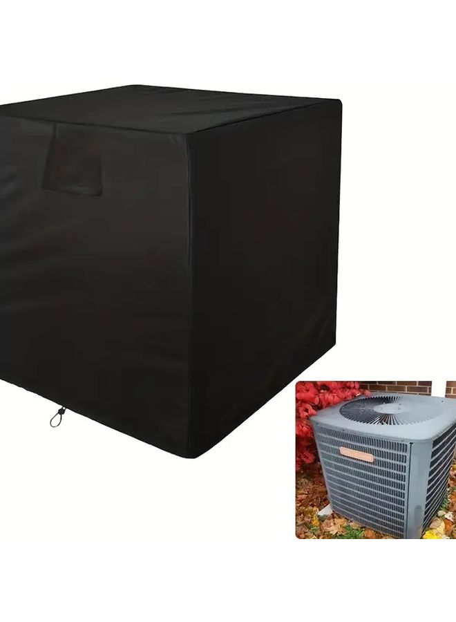 24x24x30in Square Air Conditioner Cover Dust Proof Outdoor Central Unit Black Heavy Duty Winter Balcony - Image 1