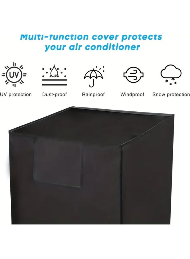 24x24x30in Square Air Conditioner Cover Dust Proof Outdoor Central Unit Black Heavy Duty Winter Balcony - Image 4
