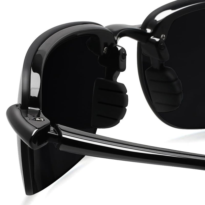 JULI Eyewear Nylon Polarized Sunglasses for Men Women Driving Fishing Baseball Driving (Nylon Polarized Black/Extra Dark) - Image 5