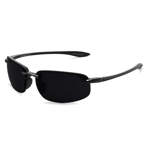 JULI Eyewear Nylon Polarized Sunglasses for Men Women Driving Fishing Baseball Driving (Nylon Polarized Black/Extra Dark) - Image 1