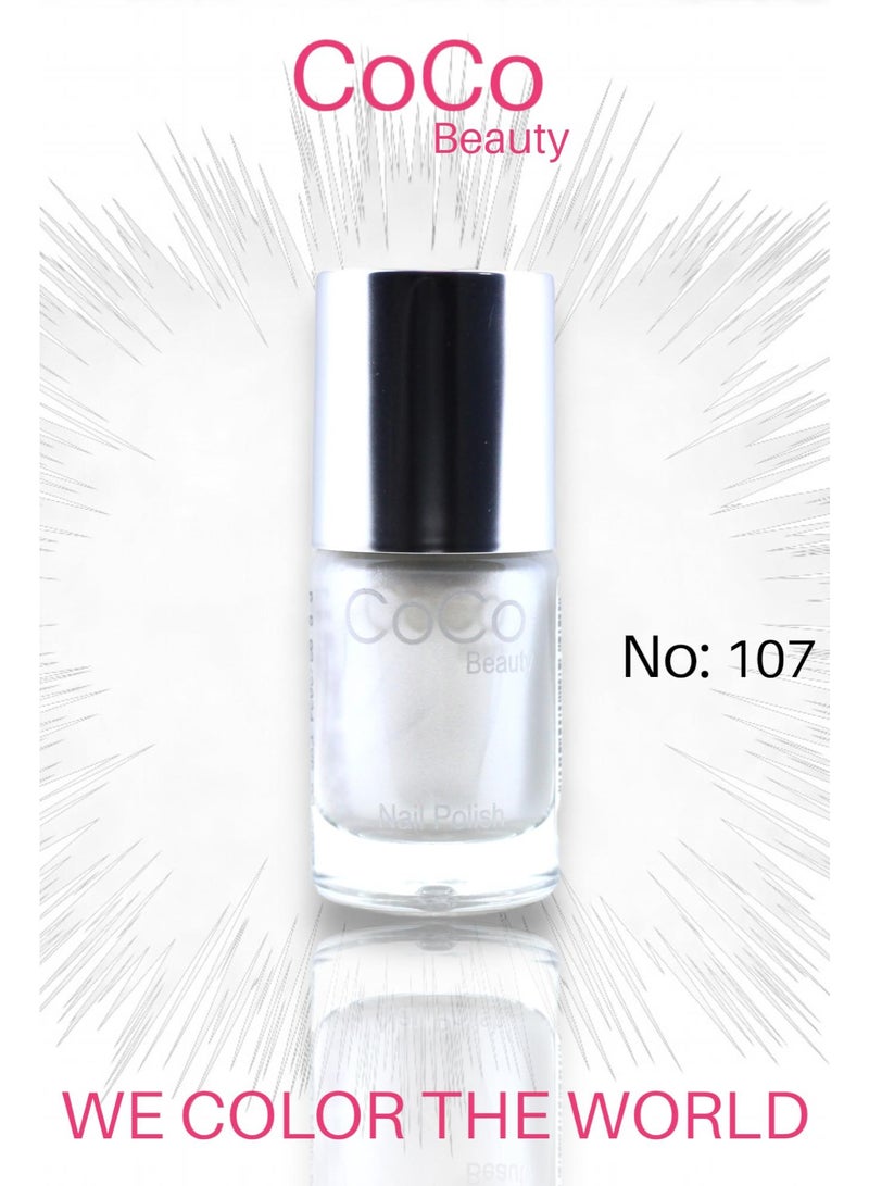 COCOBEAUTY طلاء أظافر رقم 107 وايت بيرل 12 مل - Image 1
