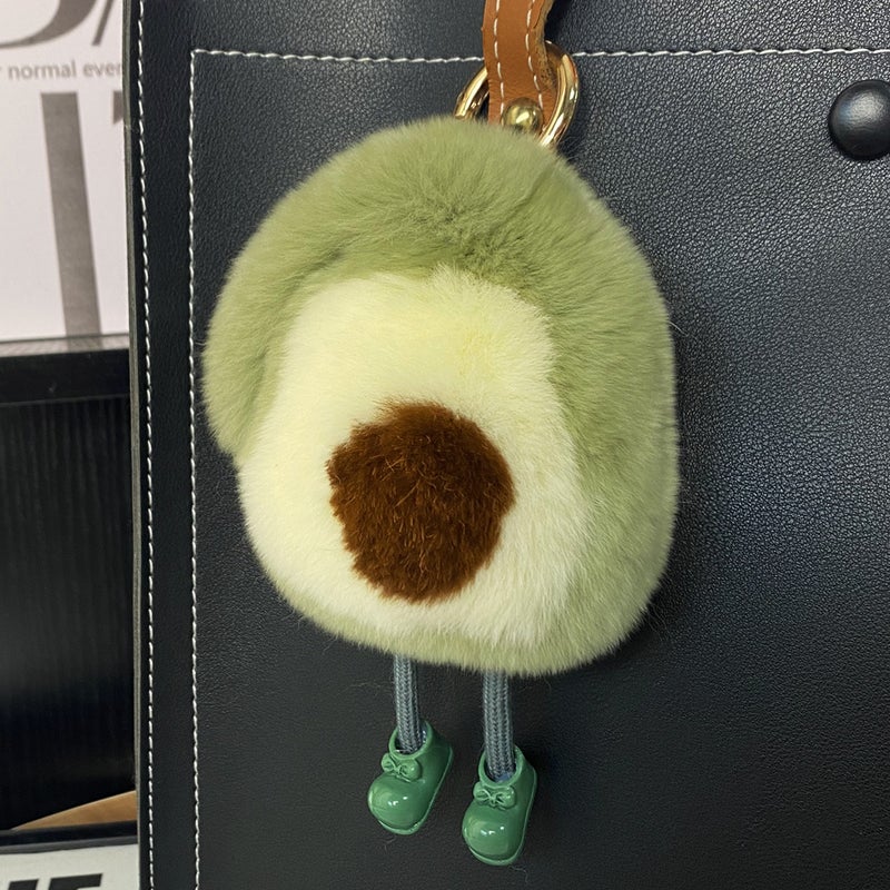 Real Rex Rabbit Hair Fruit Series Persimmon Grape Bag Pendant Orange Apple Peach Orange Car Keychain Pendant - Image 1