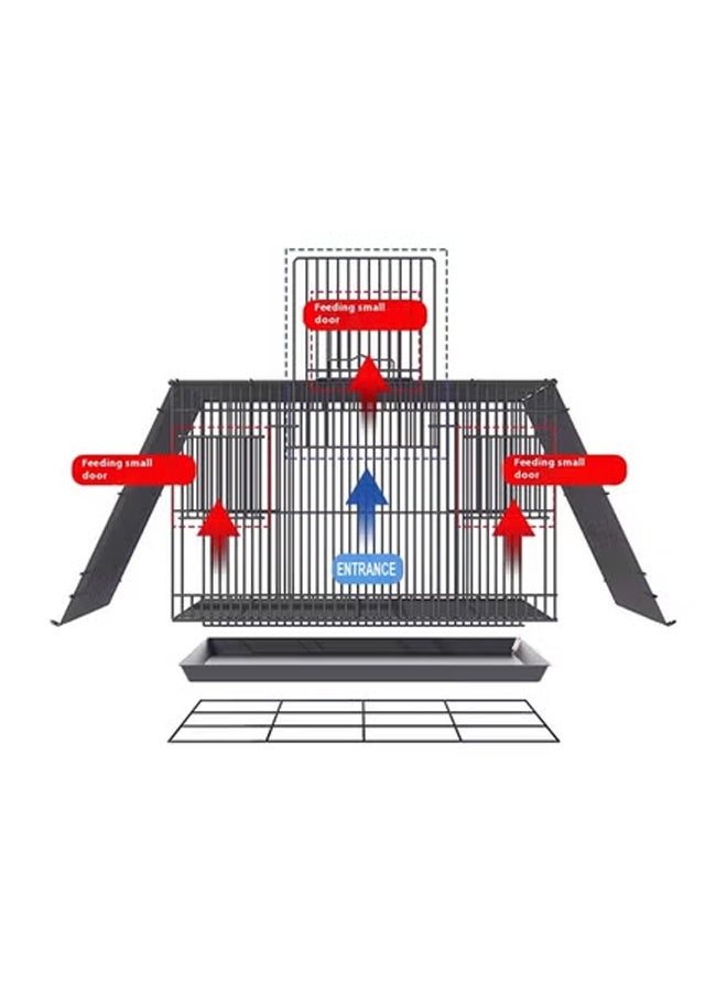 keke Large Metal Pet Cage for Home | Spacious Multi-Pet Indoor Enclosure with Pull-Out Tray - Image 3
