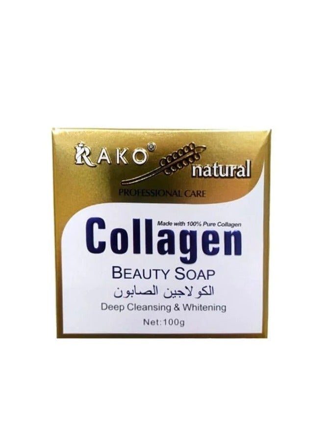 RAKO Two Pieces of Deep Cleansing and Whitening Soap with Collagen - 100 gm - Image 2