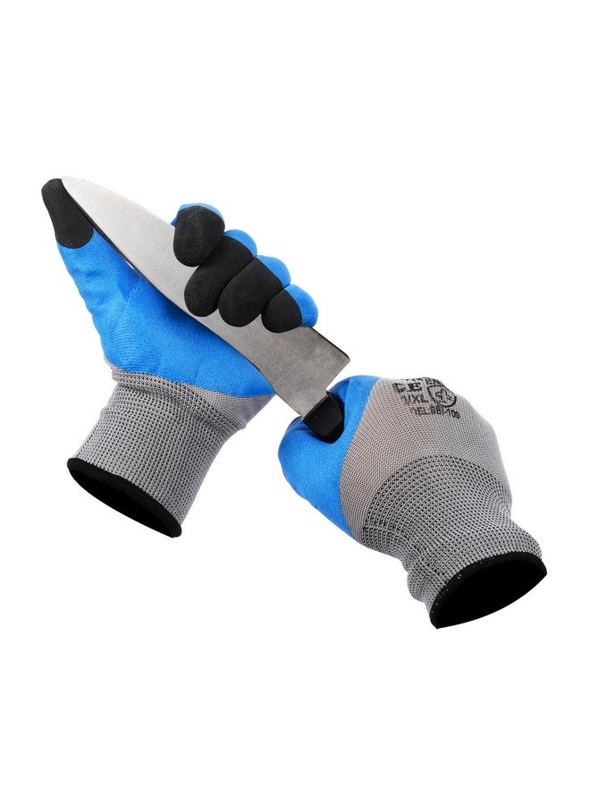 ROBUSTT Robustt Nylon Nitrile Half Coated (Back Also) Industrial Safety Hand Gloves (Pack of 1) Anti-Cut | Cut Resistant | Heat Resistant | Industrial Use | for Finger and Hand Protection.  - Image 1