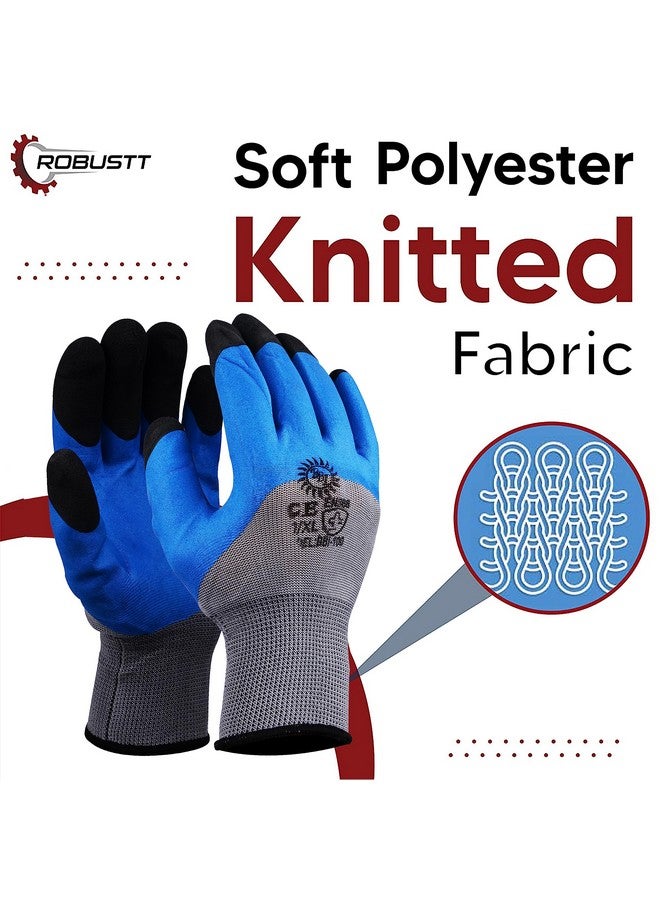 ROBUSTT Robustt Nylon Nitrile Half Coated (Back Also) Industrial Safety Hand Gloves (Pack of 1) Anti-Cut | Cut Resistant | Heat Resistant | Industrial Use | for Finger and Hand Protection.  - Image 2