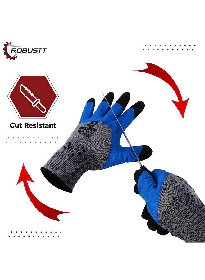 ROBUSTT Robustt Nylon Nitrile Half Coated (Back Also) Industrial Safety Hand Gloves (Pack of 1) Anti-Cut | Cut Resistant | Heat Resistant | Industrial Use | for Finger and Hand Protection.  - Image 3
