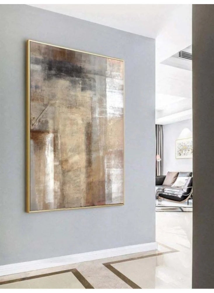 Modern Abstract Wall Art with Gold Frame - Single Piece - Image 1