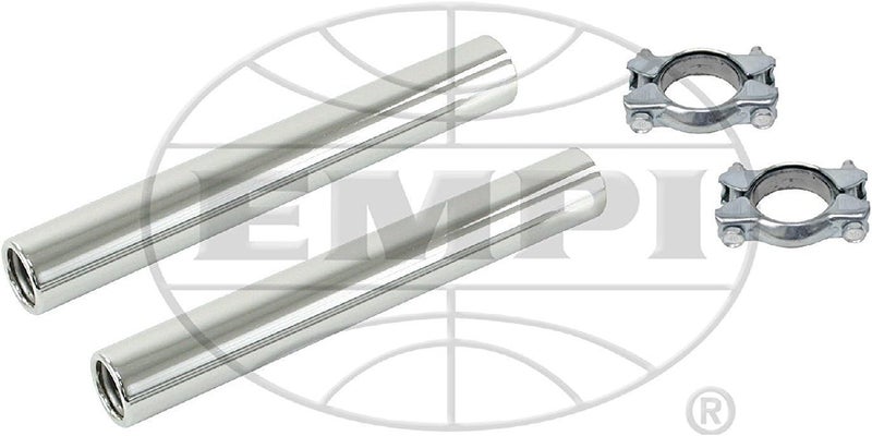 Empi Chrome Clamp On Tail Pipe Exhaust Tips for VW Beetle and Dune Buggy - Pair - Image 1