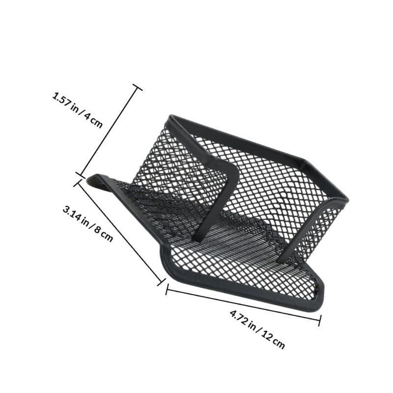 Black Metal Business Card Holder Stand With Phone Holder Desktop Organizer - Image 3
