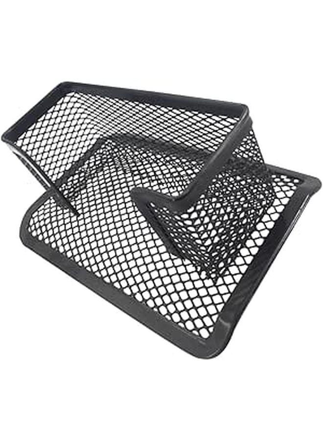 Black Metal Business Card Holder Stand With Phone Holder Desktop Organizer - Image 1
