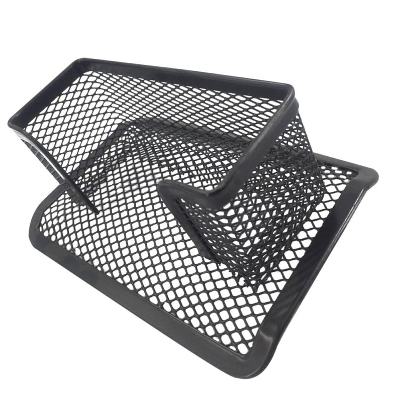 Black Metal Business Card Holder Stand With Phone Holder Desktop Organizer - Image 2