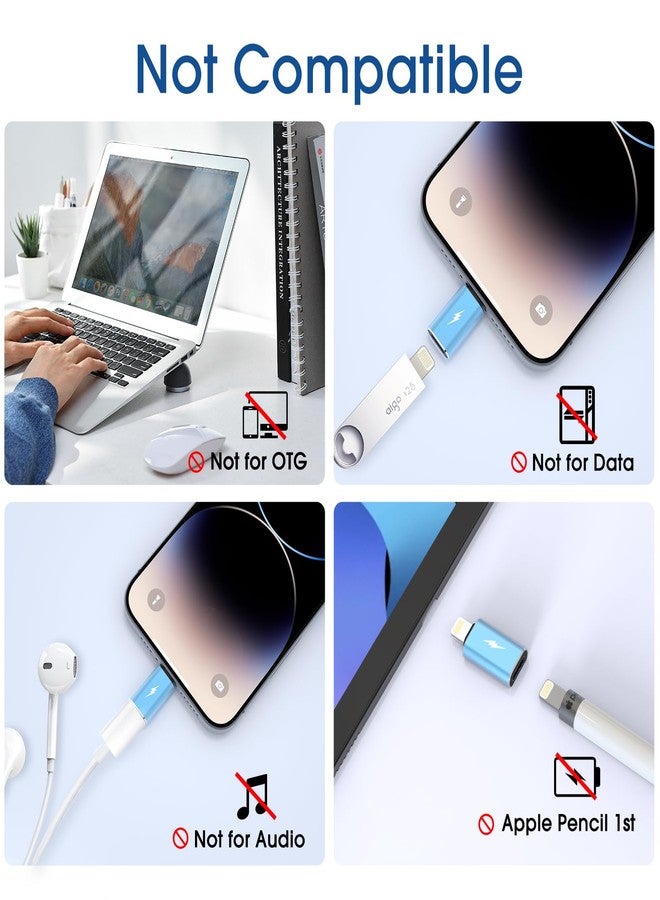TechMatte USB C Type C to Lightning Adapter 12W Charging Compatible for iPhone 14 & Previous Models iPad iPod AirPods, Not for Headphones/OTG Android Anti-Lost Holder (Blue, 2 Pack) - Image 4