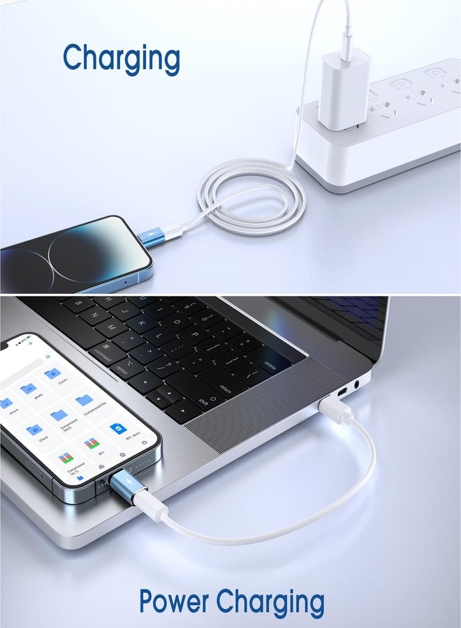 TechMatte USB C Type C to Lightning Adapter 12W Charging Compatible for iPhone 14 & Previous Models iPad iPod AirPods, Not for Headphones/OTG Android Anti-Lost Holder (Blue, 2 Pack) - Image 5