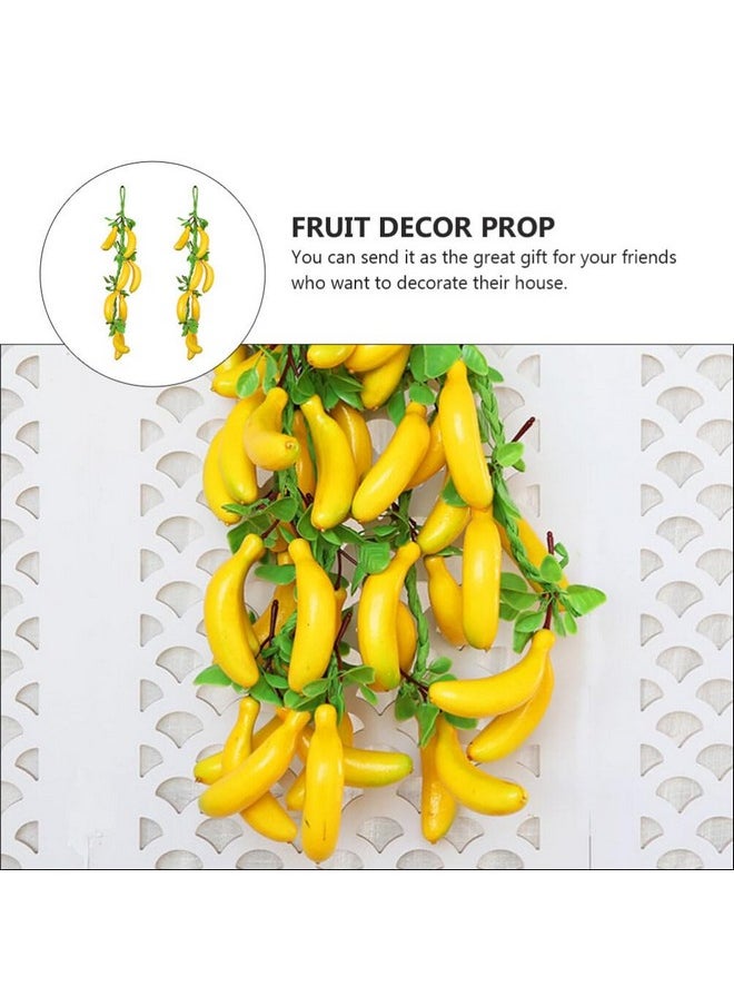 Veemoon Veemoon Samll Artificial Fruit Hanging Decor, 2pcs Fake Banana Bunch Farmhouse Fruit Wall String Lifelike Foam Banana Realistic Tropical Fruit for Home Shop Decorations Photo Props  - Image 4