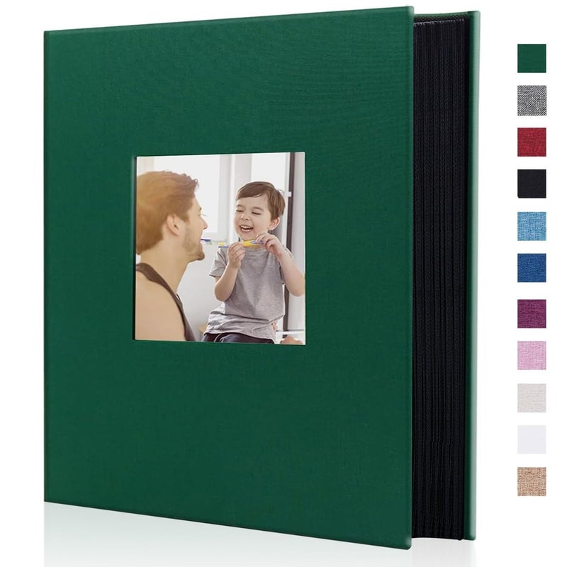 Artmag Fabric Photo Album 4x6 400 Large Capacity for Family Wedding Anniversary Linen Album Holds 400 Vertical Photos 400 Pockets Dark Green