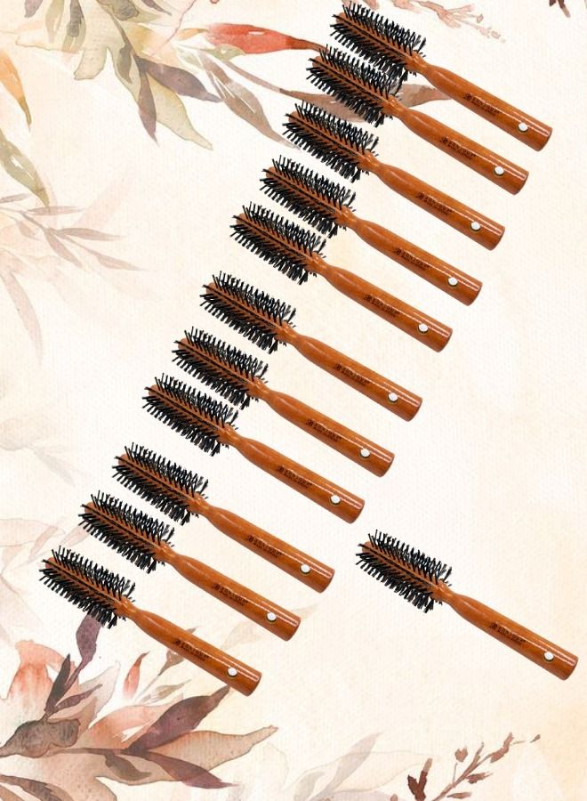 12 Pieces Round Hair Brush Black C203-064