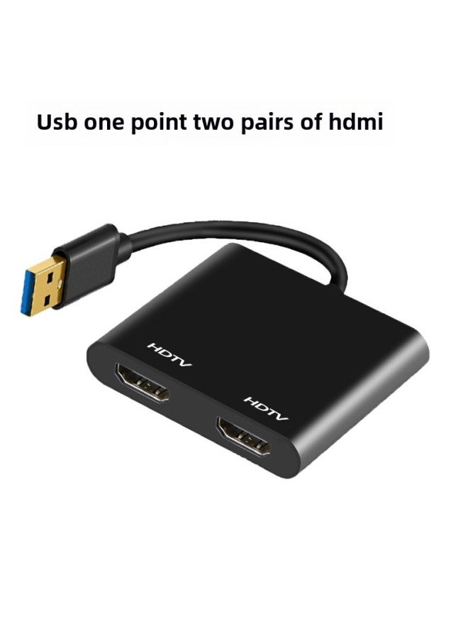 USB2.0/3.0 بدون محرك إلى HDMI يدعم الصوت USB إلى Hdmi 1080p مضيف الكمبيوتر إلى التلفزيون - اللون: USB إلى محرك HDMI مزدوج - Image 1