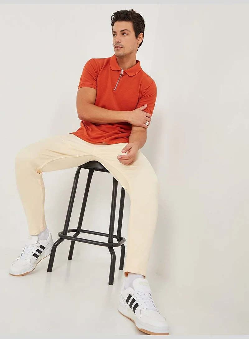 Styli Panel Detail Over Dyed Skinny Fit Jeans