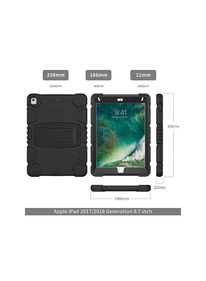 PROMASS Ipad 9.7 Inch Case For 2018 Ipad 6Th Gen/ 2017 Ipad 5Th Gen, Ipad Air 2/ Ipad Pro 9.7'',Shockproof Protective Rugged Cover With Kickstand Protective Girls Women Boys Men Tablet Cover - Image 4