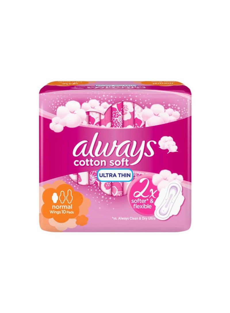 Always Cotton Soft – Ultra Thin Normal Pads with Wings – 10 Pads Pack 3