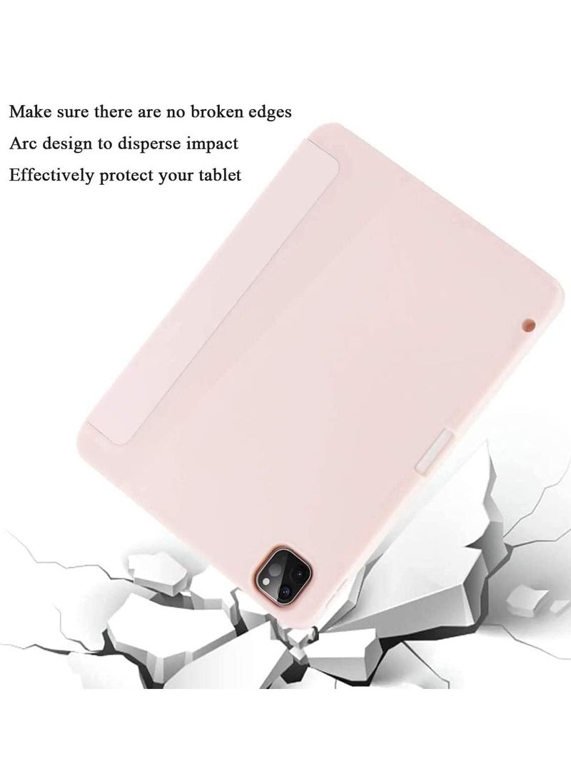 Case for iPad Pro 11 Inch 2021(3rd Gen)/2020(2nd Gen) with Pencil Holder [Support iPad 2nd Pencil Charging/Pair] Slim Trifold Stand, Smart Protective Case Cover (Pink) - Image 2