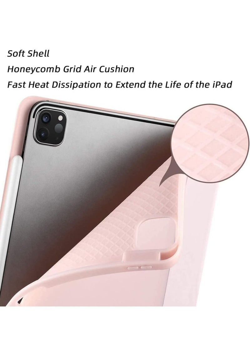 Case for iPad Pro 11 Inch 2021(3rd Gen)/2020(2nd Gen) with Pencil Holder [Support iPad 2nd Pencil Charging/Pair] Slim Trifold Stand, Smart Protective Case Cover (Pink) - Image 3