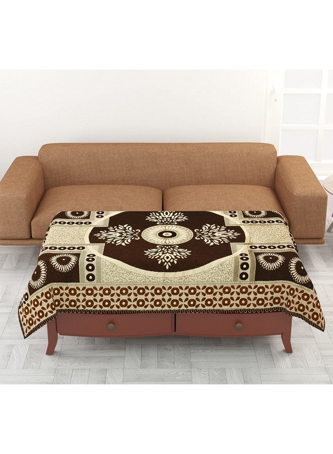 jayvaam Sawna Homes 5 Seater Sofa Cover Set - 3 + 1+1 Chennile Heavy Velvet Fabric Sofa Cover Back 5 Seater With 6 Pcs Arms Sofa Cover And Centre Table Cover, Coffee - Image 4