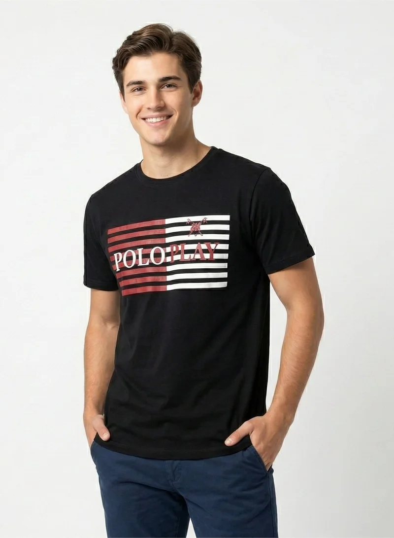 Polo Play Mens Graphic T-shirt -BLACK