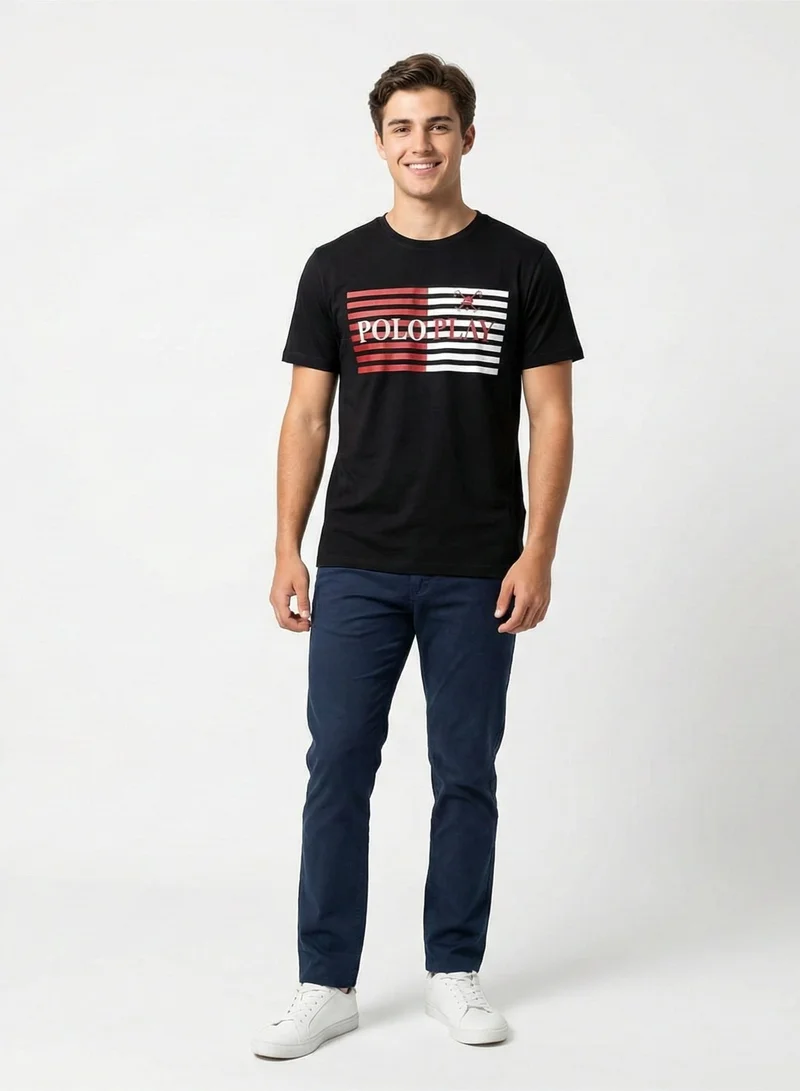 Polo Play Mens Graphic T-shirt -BLACK