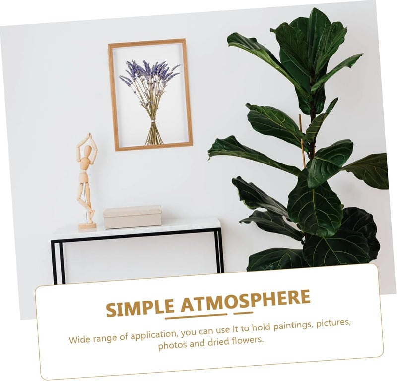 OUNONA 1pc Simple Style Solid Picture Frame for Wall and Tabletop Display Natural for Photos Paintings and Dried Flowers - Image 3