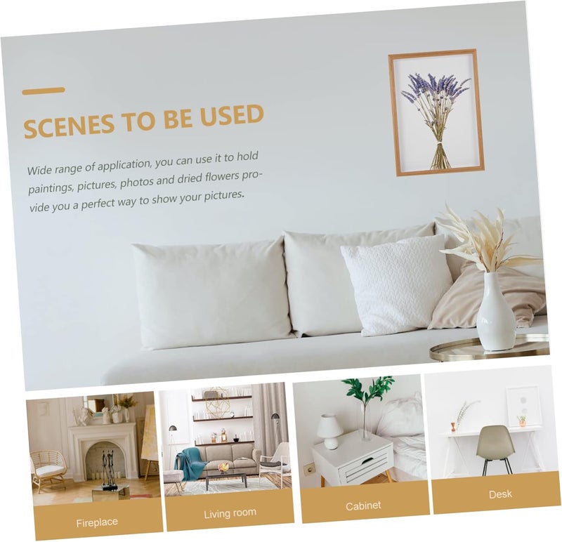 OUNONA 1pc Simple Style Solid Picture Frame for Wall and Tabletop Display Natural for Photos Paintings and Dried Flowers - Image 5