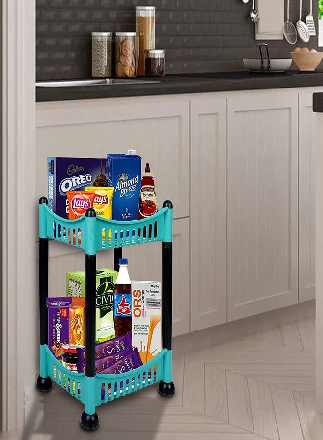 Cutting EDGE Pixie 28 x 21 CM - Counter for Kitchen or Office Use - Multipurpose for Cosmetics,Fruits, Vegetables & More - Durable Organizer Storage (2 Shelf, Light Green) - Image 5