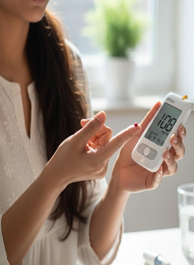 Rossify My Life Pura Glucometer with 10 Strip | Fast & Accurate Blood Sugar Testing Kit | Digital Glucose Monitor for Home & Clinic Use | 10 Test Strips Included - Image 2