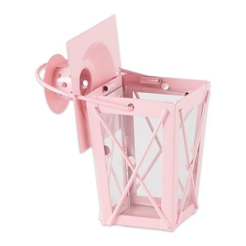 Zingz & Thingz Dual Hanging Tabletop Railroad Candle Lanterns, Decorative Light Home Decor, 9" Tall, Pink - Image 3