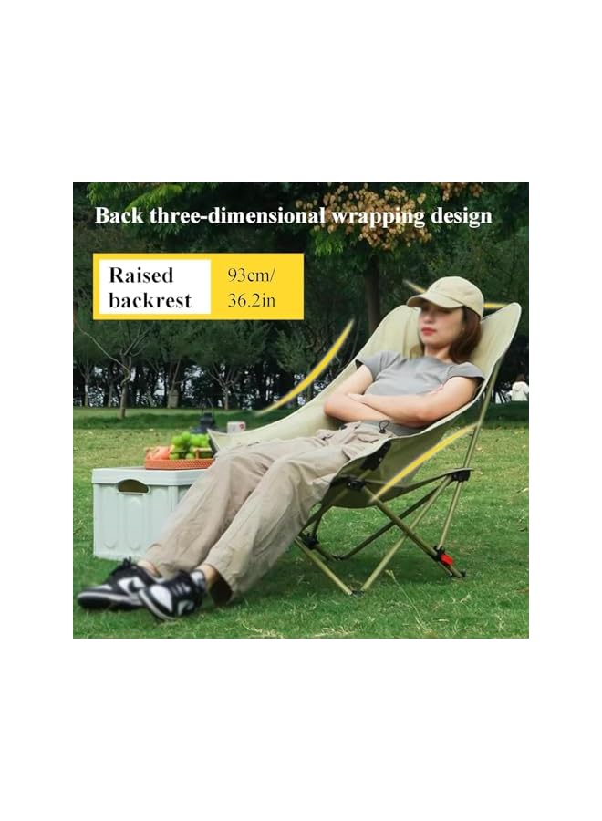 PROMASS Portable Adjustable Camping Chair For Adults,Compact Folding Moon Chair With Carry Bag 600D Oxford Fabric Carbon Steel Frame For Outside Patio Picnic Fishing Hiking(Black)  - Image 4