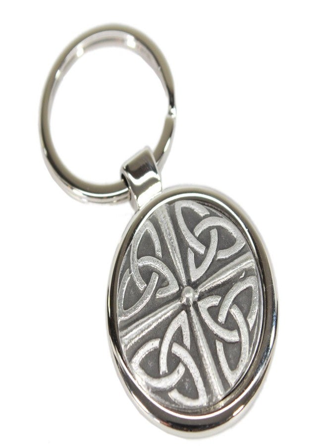 Biddy Murphy Irish Keychain Celtic Knot Stainless Steel & Pewter Made in Ireland - Image 1