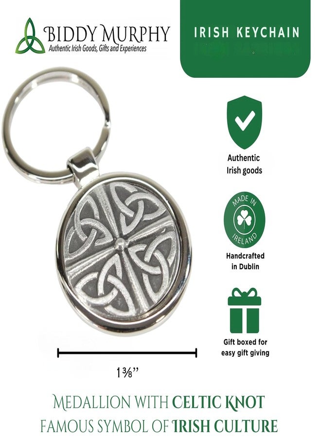 Biddy Murphy Irish Keychain Celtic Knot Stainless Steel & Pewter Made in Ireland - Image 4
