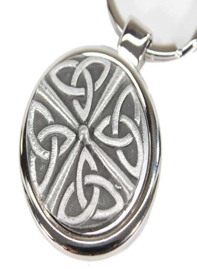 Biddy Murphy Irish Keychain Celtic Knot Stainless Steel & Pewter Made in Ireland - Image 2