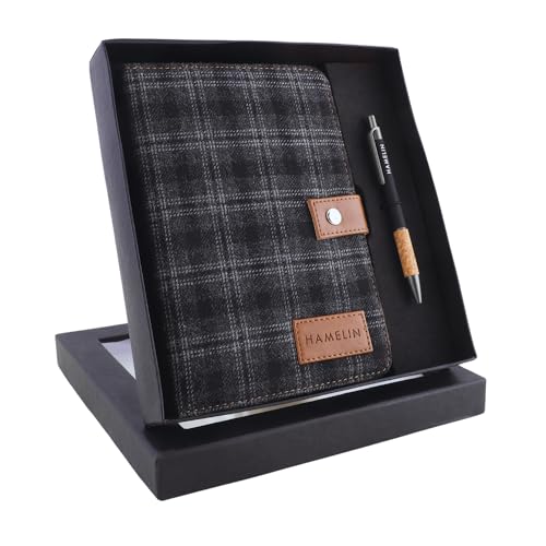 HAMELIN Notebook Diary & Pen 2026 | To Do List Journal Set | Undated Daily Planner & Organizer for Personal & Office Use | Ideal Gift Set for Men & Women | A5 | 200 Ruled Pages | 80 GSM | Slate Grey - Image 1