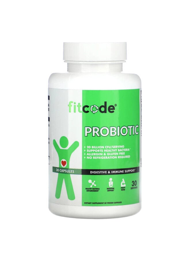 fitcode Probiotic, 30 Veggie Capsules  - Image 1
