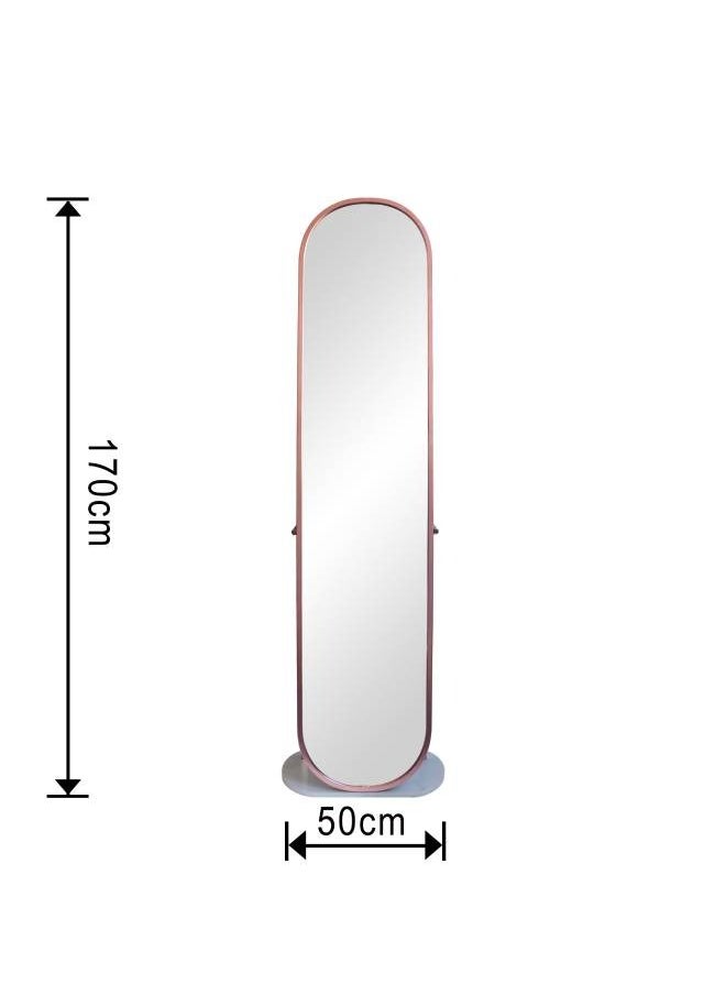 Switch - Rose Gold Iron Frame Full Length Mirror With Imitation Marble Stand, Size 170X50 CM - Image 1