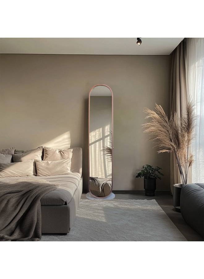 Switch - Rose Gold Iron Frame Full Length Mirror With Imitation Marble Stand, Size 170X50 CM - Image 1