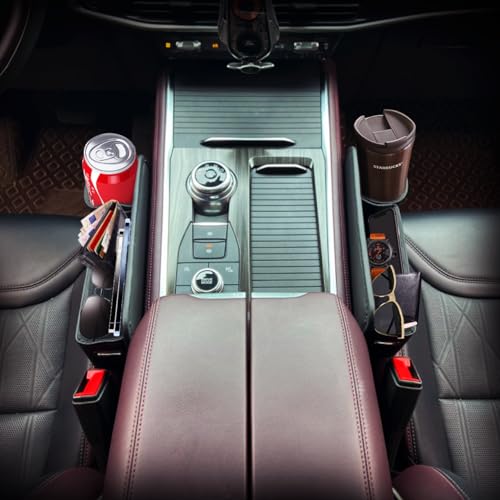 DOBOLAN Car Seat Gap Filler & Organizer，2 Pack Black Car Leather Cup Holder Gap Bag,Men Car Interior Accessories，Seat Gap Storage Box for Storage Sunglasses、Phone、Key - Image 5