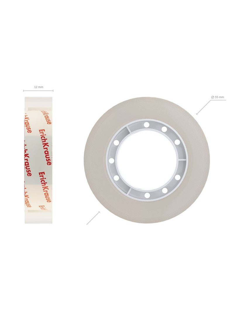ErichKrause 4-Piece Clear Stationery Tape 12mmx33 Meter Size - Image 2