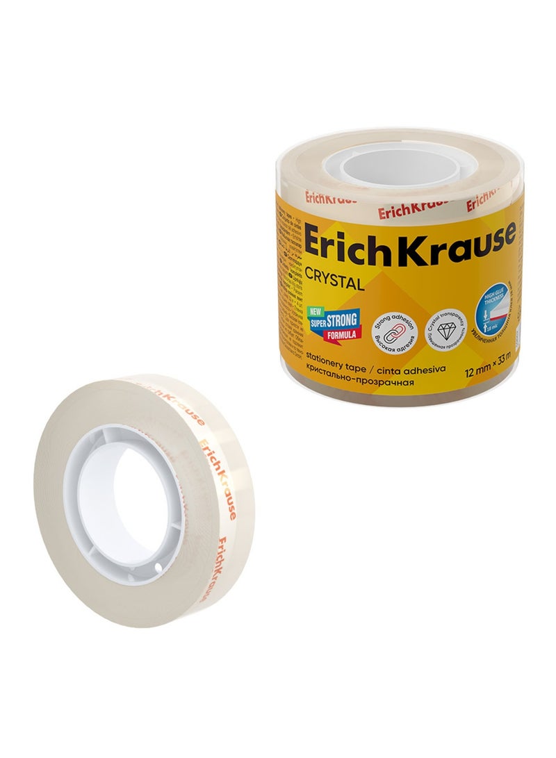 ErichKrause 4-Piece Clear Stationery Tape 12mmx33 Meter Size - Image 1