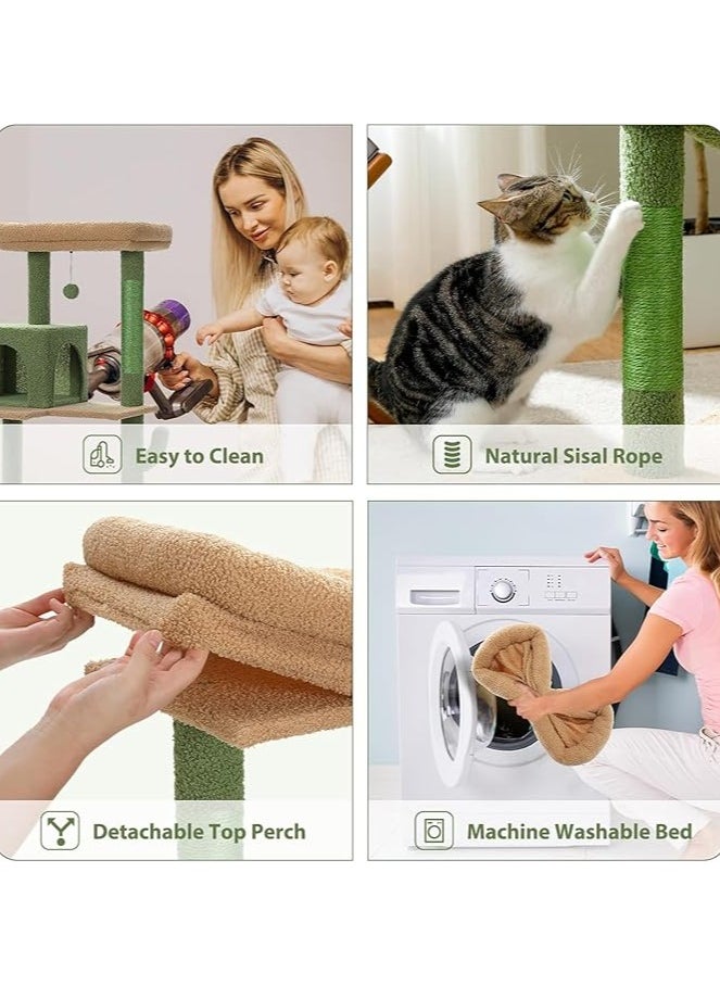 Alissa 143 cm Tall Cat Tree for Indoor Cats, Multi-Level Cat Tower with Super Large Hammock, Sisal Covered Scratching Posts, Cozy Condo and Top Perch (Large)  - Image 3
