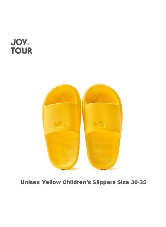 JOY TOUR Joytour Children's Slippers, Reusable Outdoor Sandals, Portable Non-slip Bathroom Shower Shoes, Yellow, Size 30-35 - Image 1