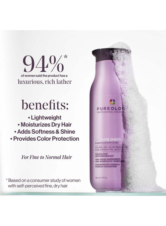 PUREOLOGY شامبو مغذي وشفاف مرطب؛ للشعر الجاف الناعم المعالج بالألوان؛ خالٍ من الكبريتات؛ خالٍ من السيليكون؛ نباتي - Image 3