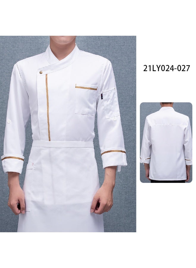 NIBEMINENT High-End  Chef Overalls Kitchen Kitchen Canteen Restaurant Restaurant Work Wear Men's and Women's Catering Autu  - Image 1